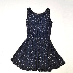 Navy dots chiffon vest dress for summer
